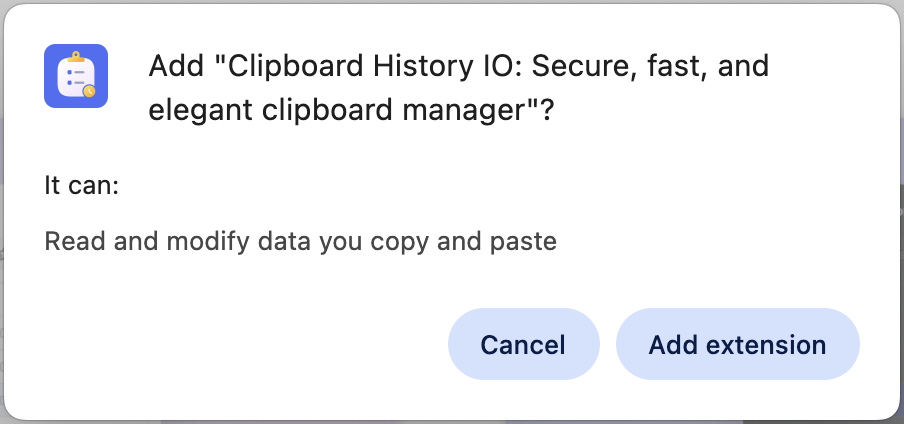 Clipboard History IO Permissions