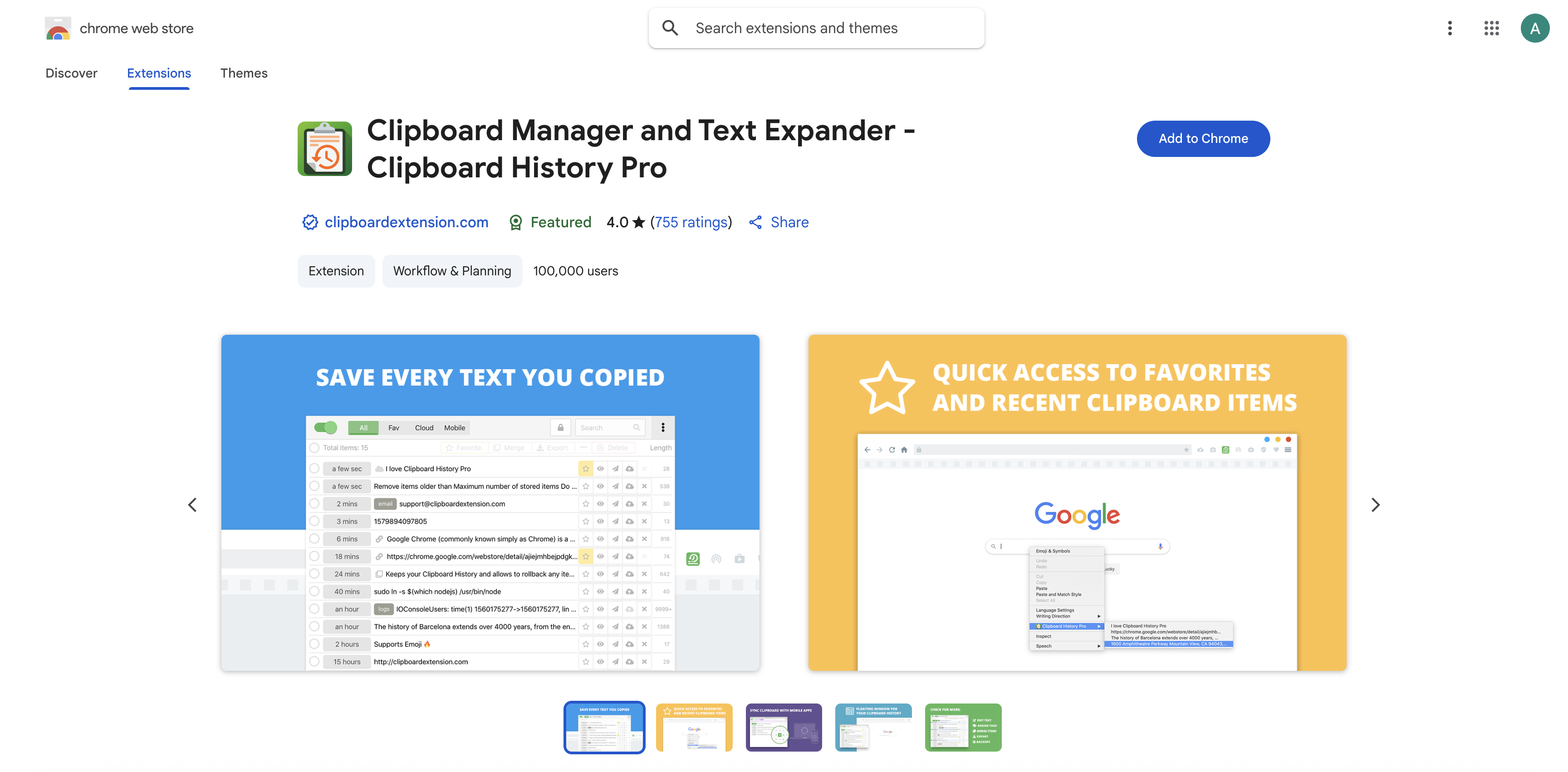 Clipboard History Pro Chrome Extension